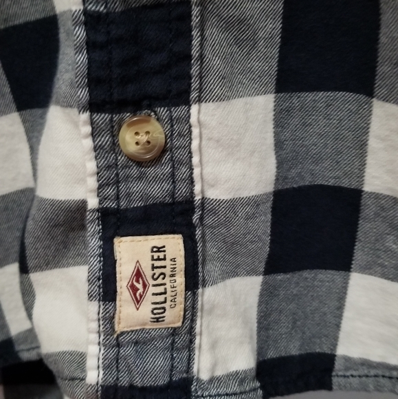 Hollister - Flannel hoodie, Size - L(M) - white with black/grey pattern - Picture 4 of 10